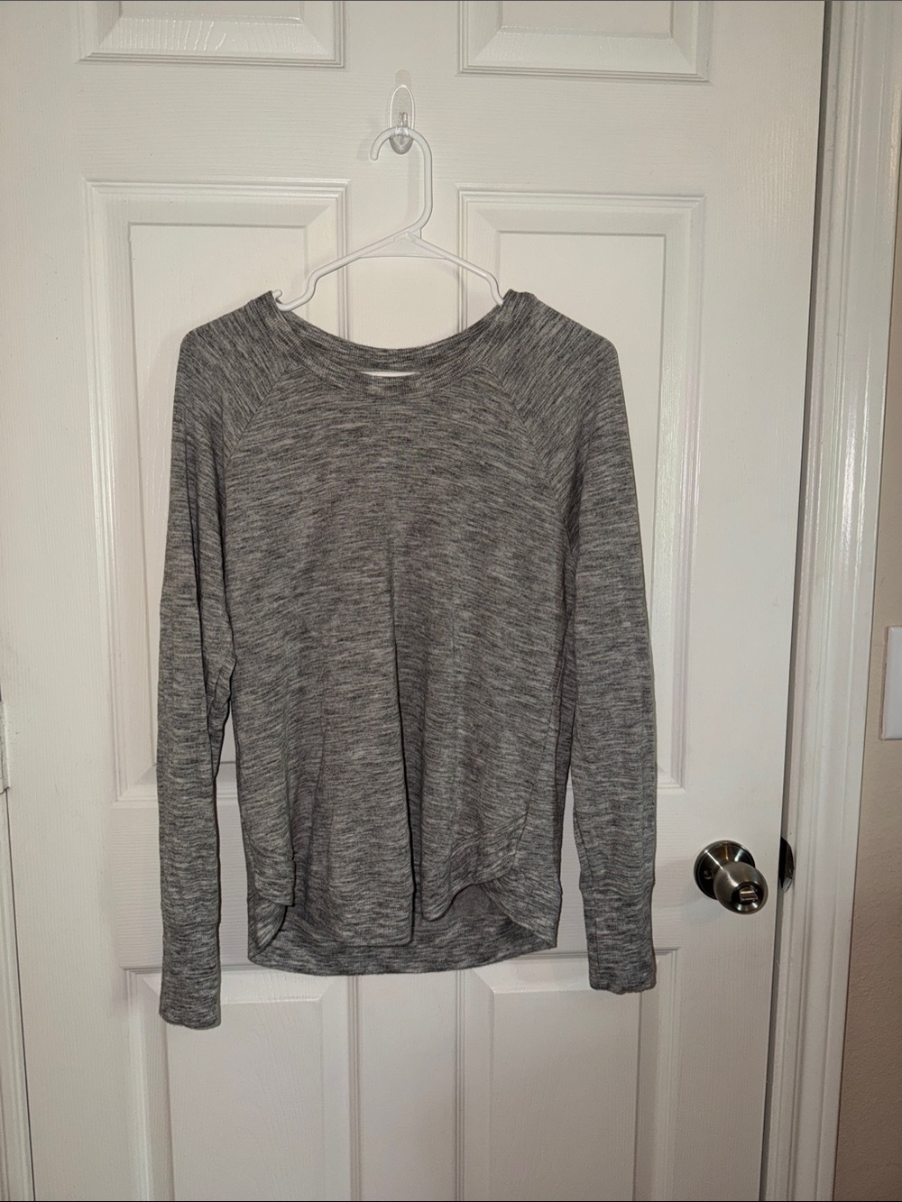 Athleta Kids Grey Heather Long-Sleeve Pullover